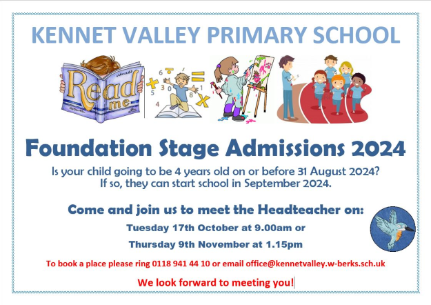 Kennet Valley Primary School - Foundation Stage Admissions 2024