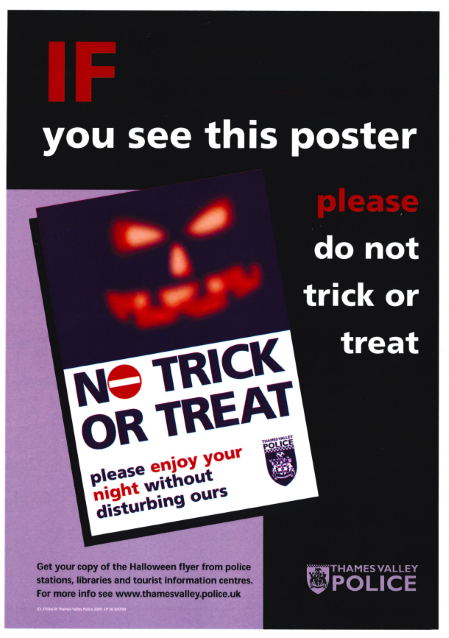 No Trick or Treat Posters for Halloween