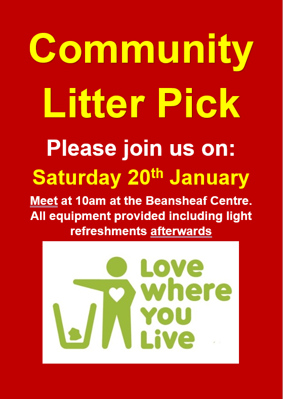 Community Litter Pick Event: Saturday, 20th January 2024